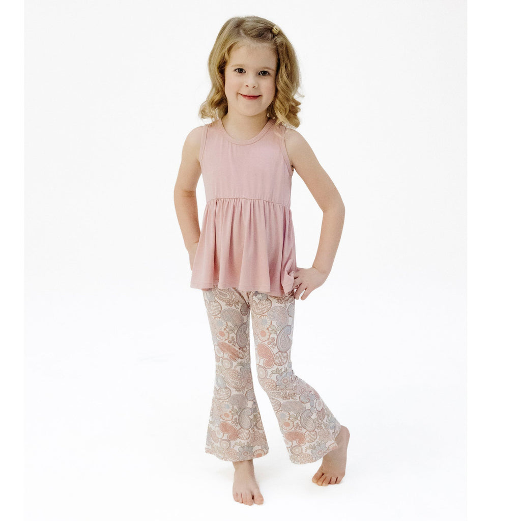 Folk Paisley Tank Peplum Top + Baby Bells
