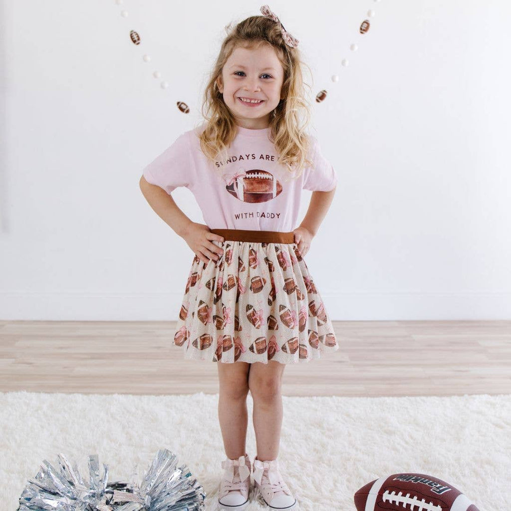 Football Cutie Tulle Bow Clip