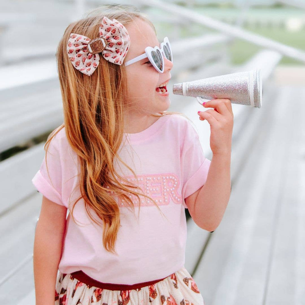 Football Cutie Tulle Bow Clip