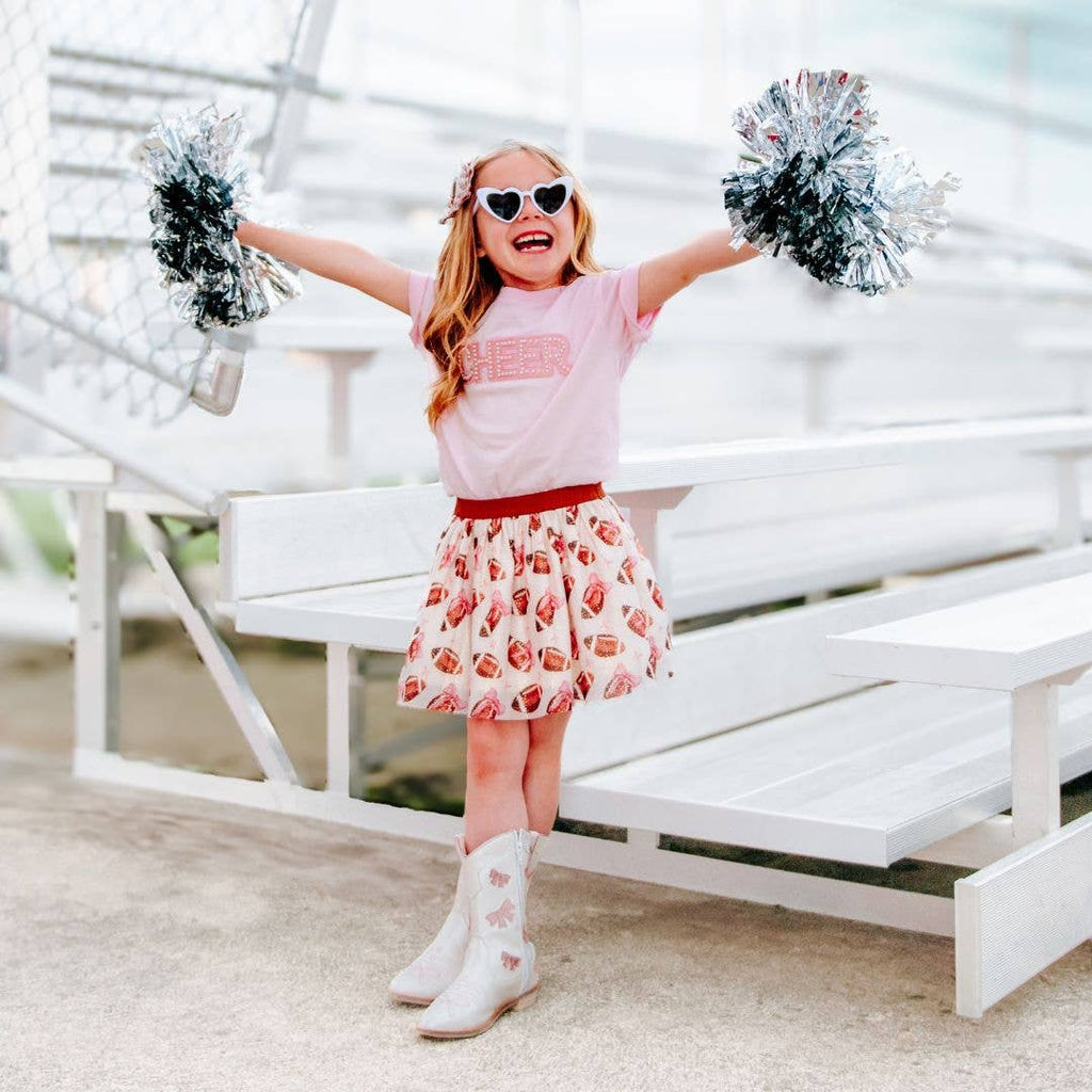 Football Cutie Tulle Bow Clip