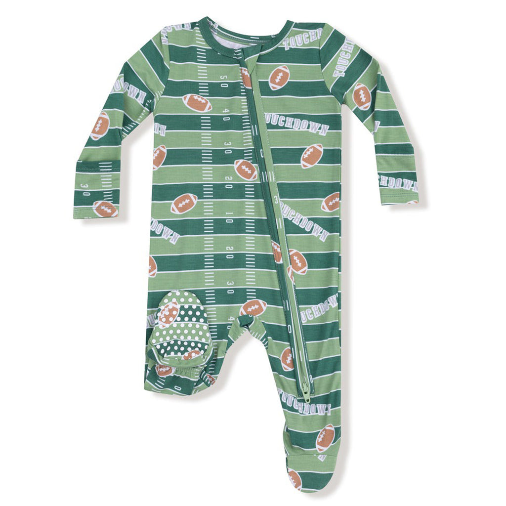 Football Field - Glow in the Dark  2 Way Zipper Footie