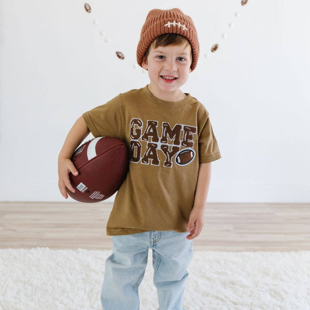 Football Lace Patch Beanie