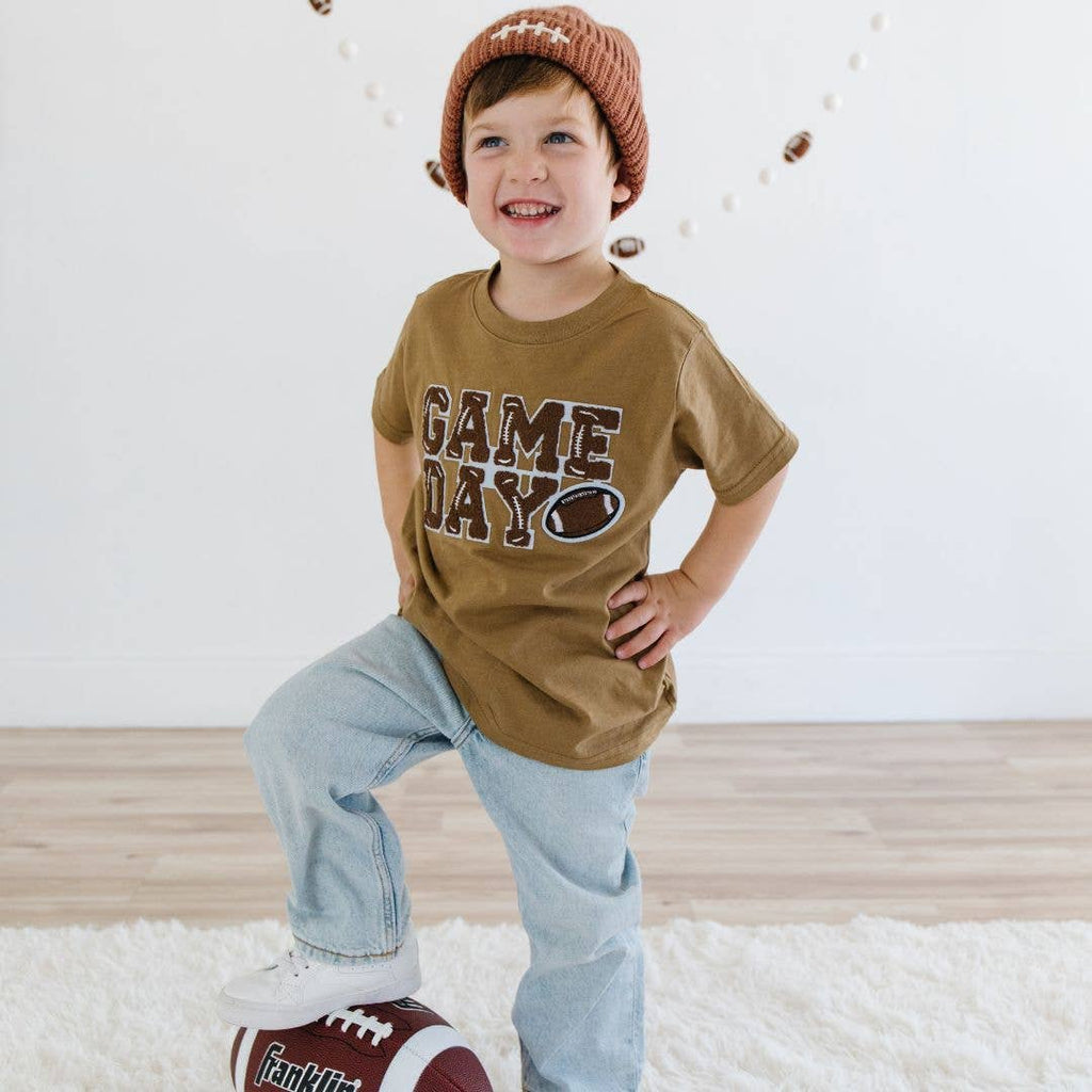 Football Lace Patch Beanie