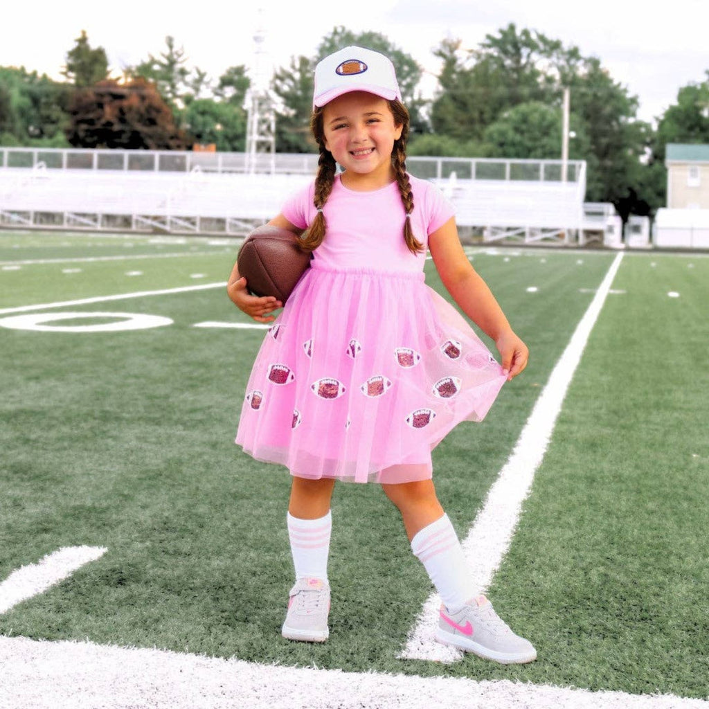 Football Sequin Short Sleeve Tutu Dress - Game Day Kids