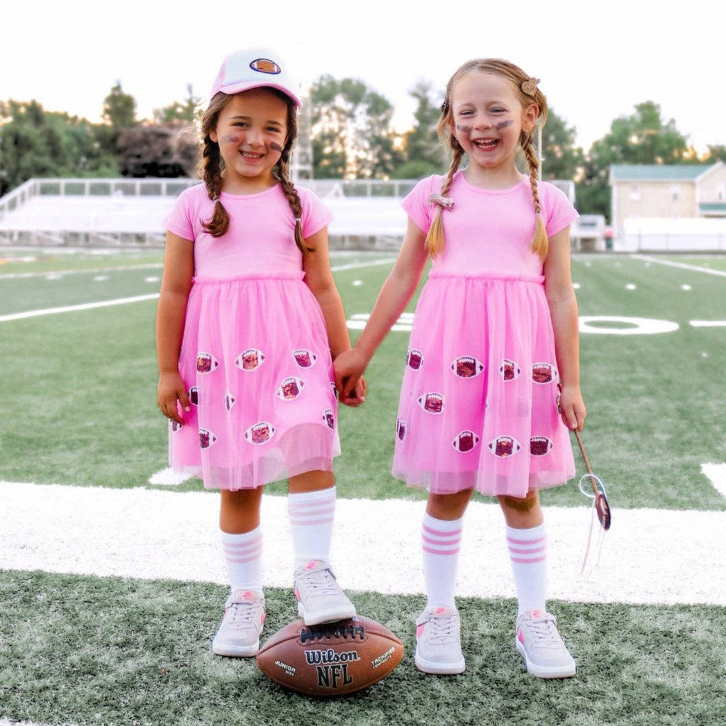 Football Sequin Short Sleeve Tutu Dress - Game Day Kids