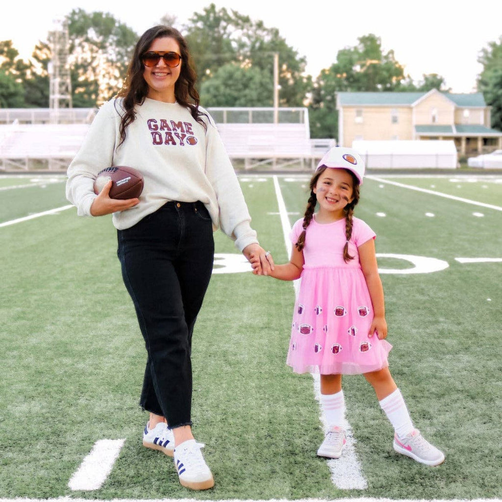 Football Sequin Short Sleeve Tutu Dress - Game Day Kids