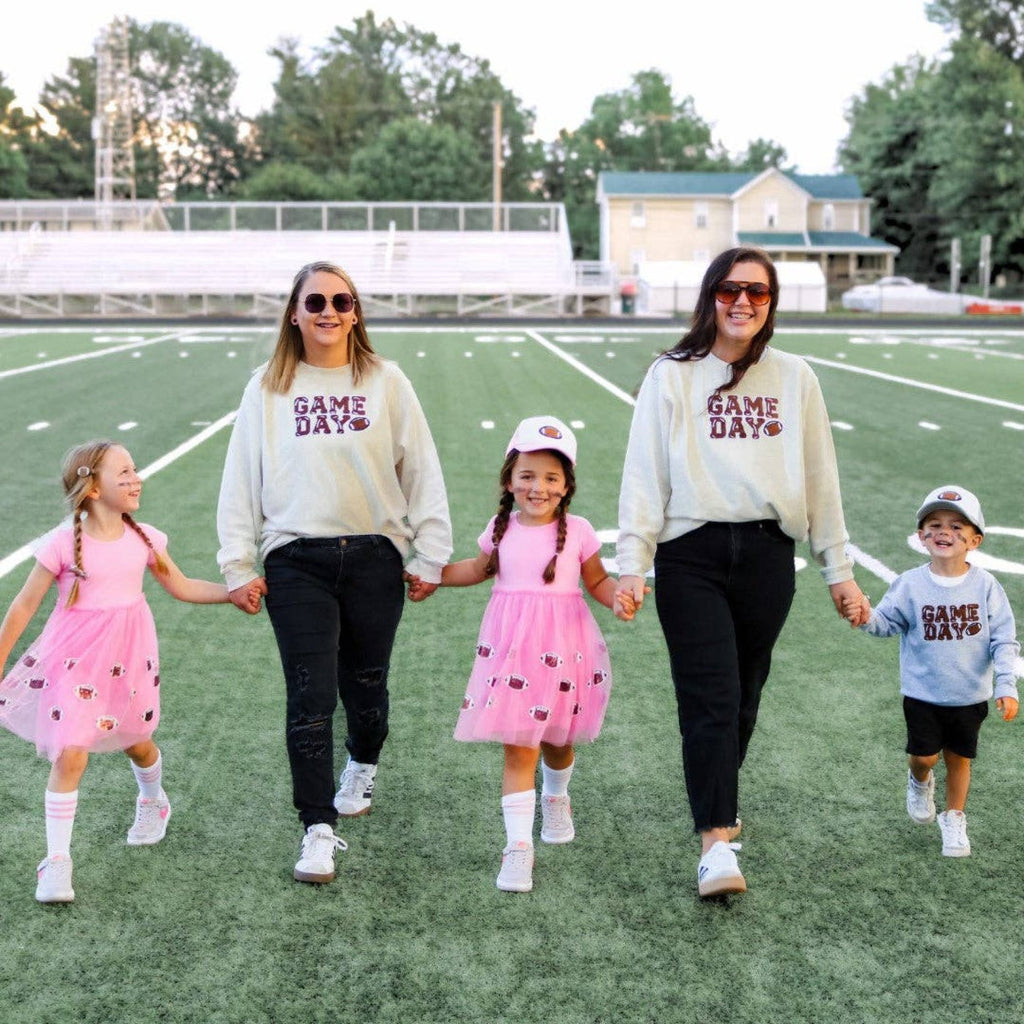 Football Sequin Short Sleeve Tutu Dress - Game Day Kids