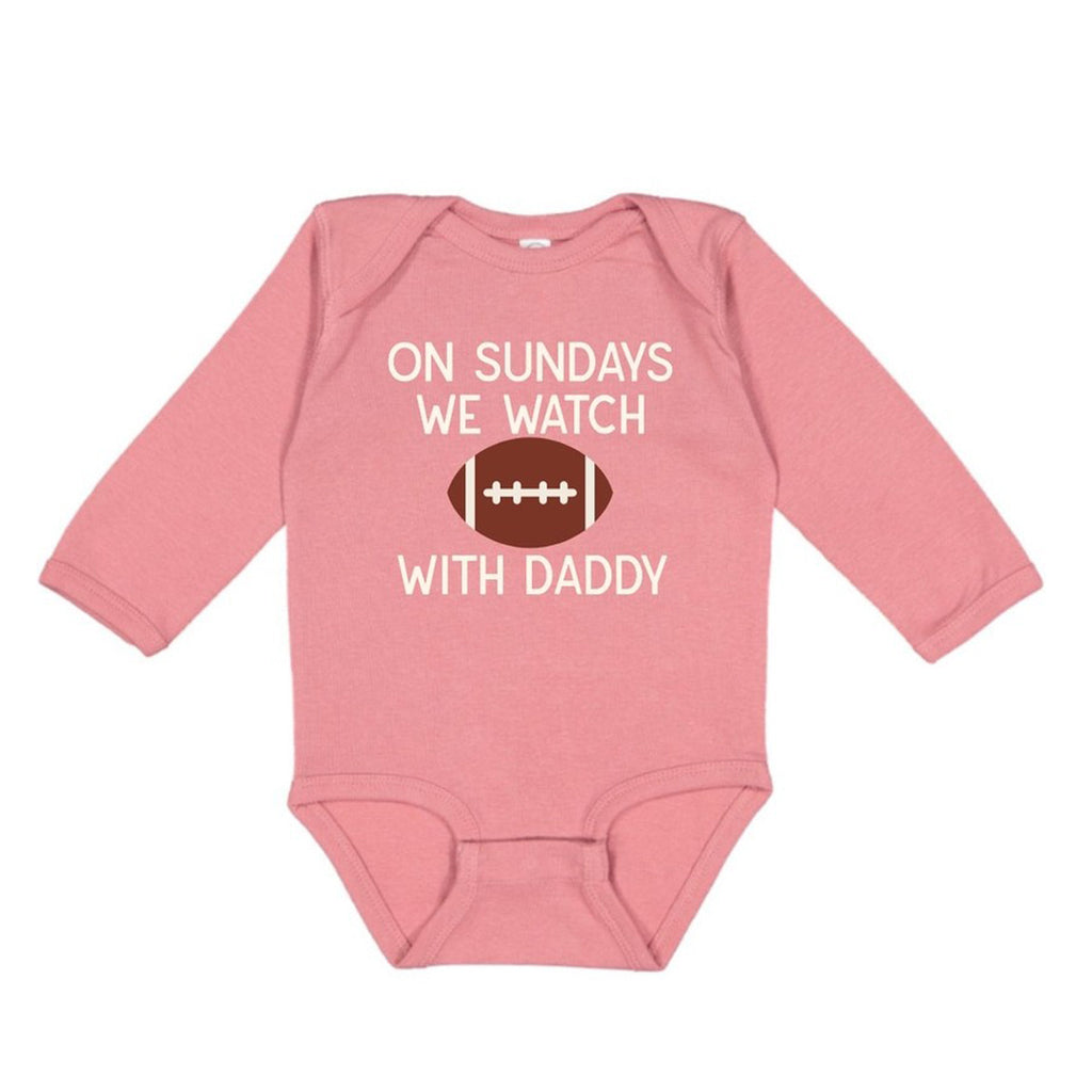 Football Sundays with Daddy Long Sleeve Bodysuit - Game Day