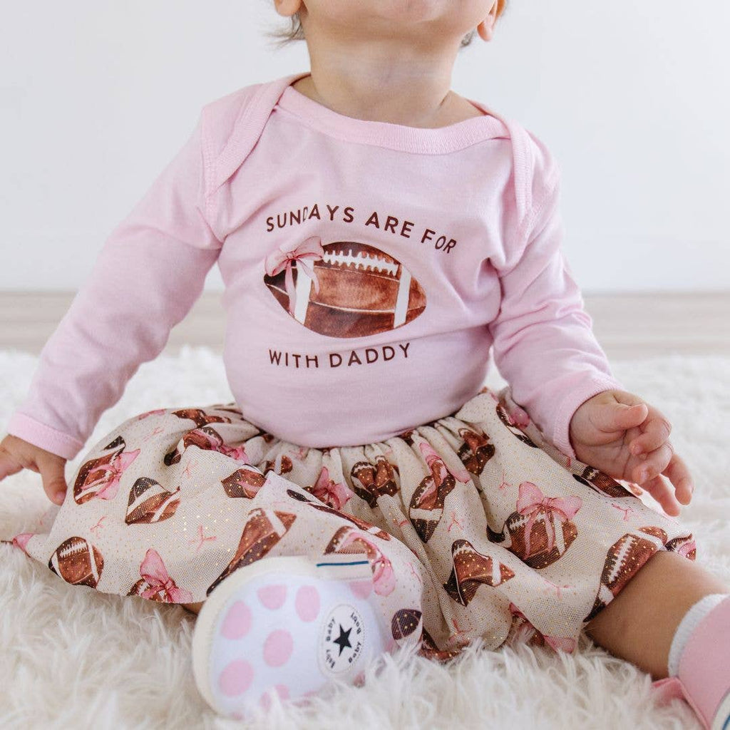 Football With Daddy Long Sleeve Bodysuit