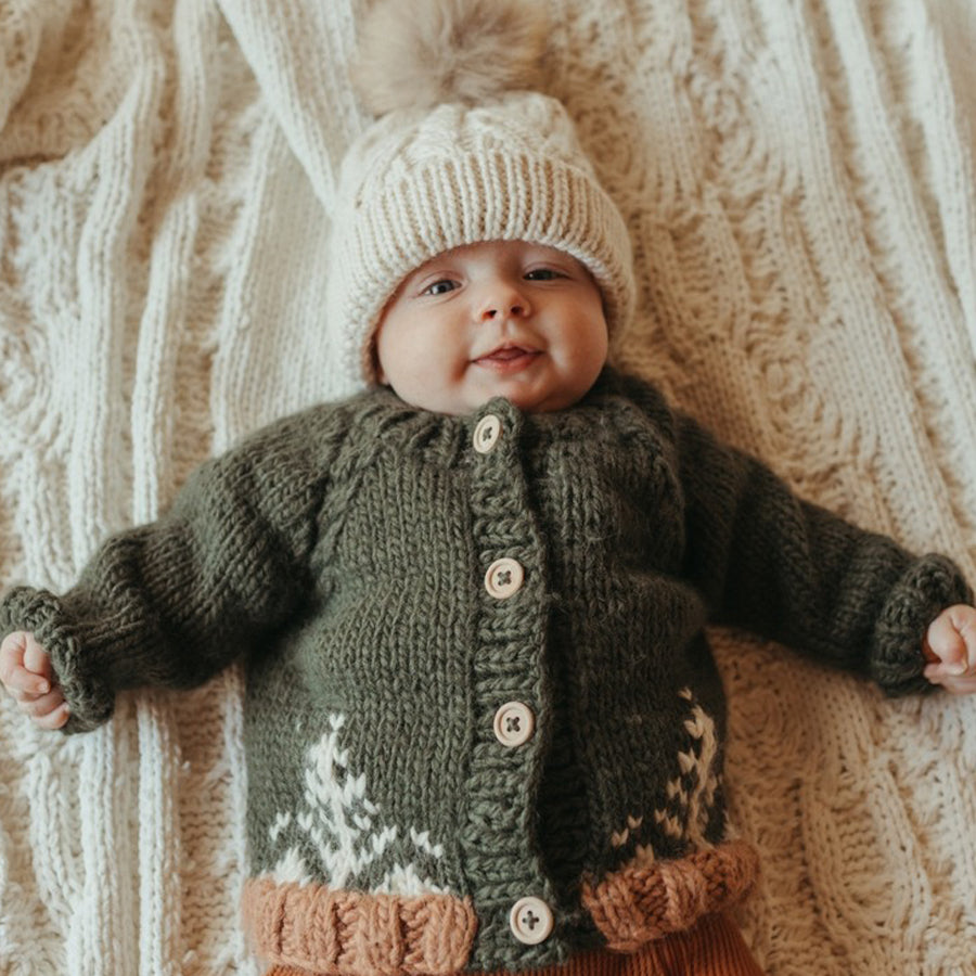 Forest Loden Cardigan Sweater-CARDIGANS & SWEATERS-Huggalugs-Joannas Cuties