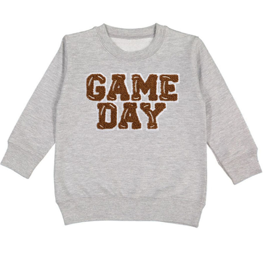 Game Day Patch Sweatshirt - Gray-SWEATSHIRTS & HOODIES-Sweet Wink-Joannas Cuties