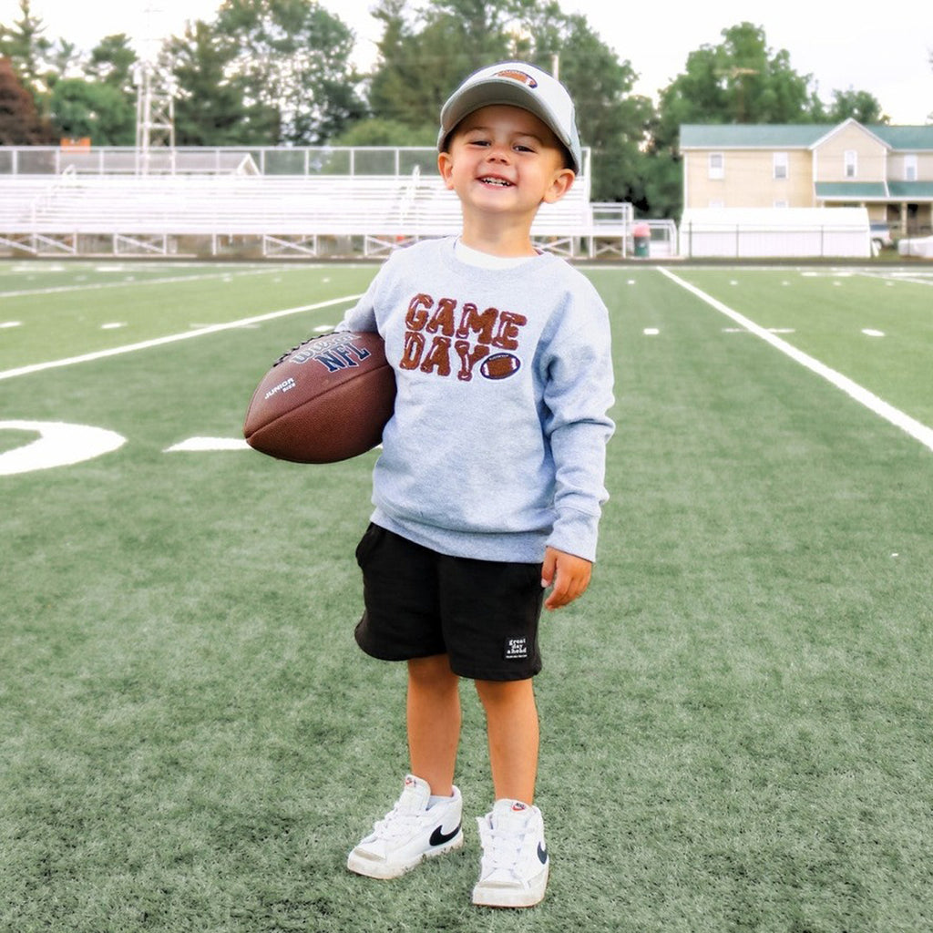 Game Day Patch Sweatshirt - Kids Football Crewneck