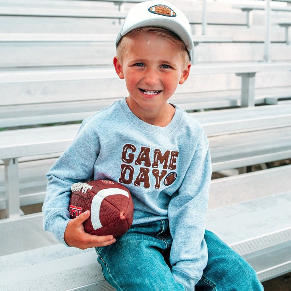 Game Day Patch Sweatshirt - Kids Football Crewneck