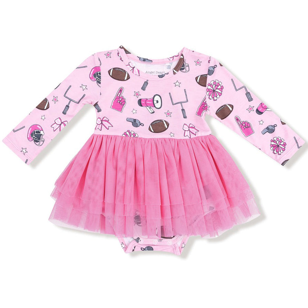 Game Day - Pink Long Sleeve Tutu Bodysuit