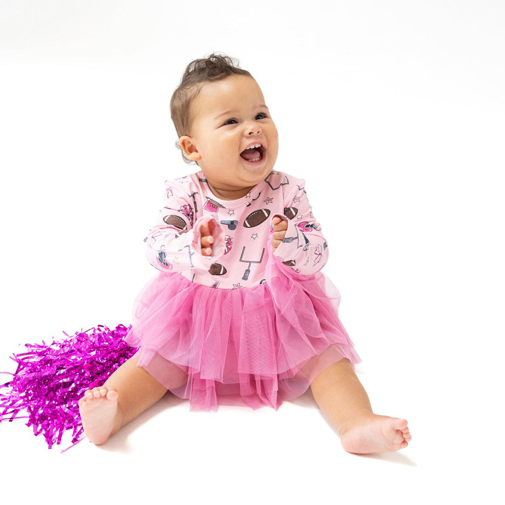 Game Day - Pink Long Sleeve Tutu Bodysuit