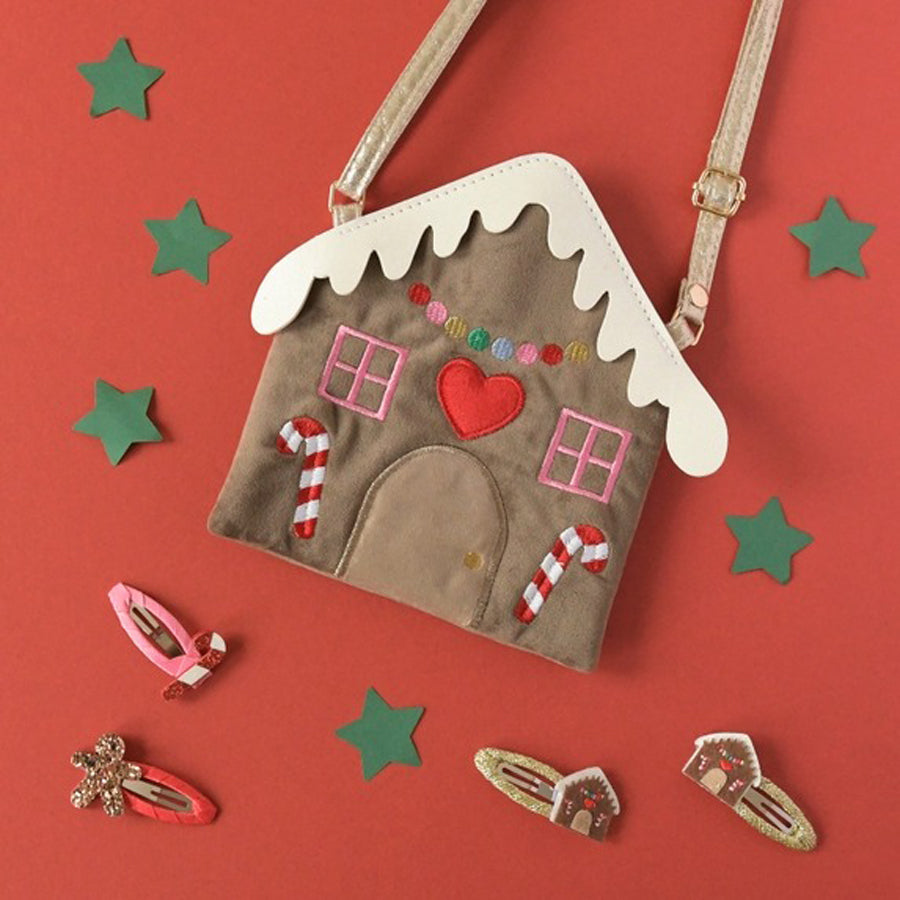 Gingerbread House Bag-BACKPACKS, PURSES & LUNCHBOXES-Rockahula Kids-Joannas Cuties