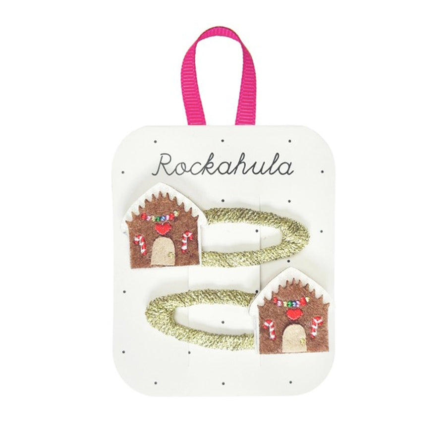 Gingerbread House Clips-HAIR CLIPS-Rockahula Kids-Joannas Cuties