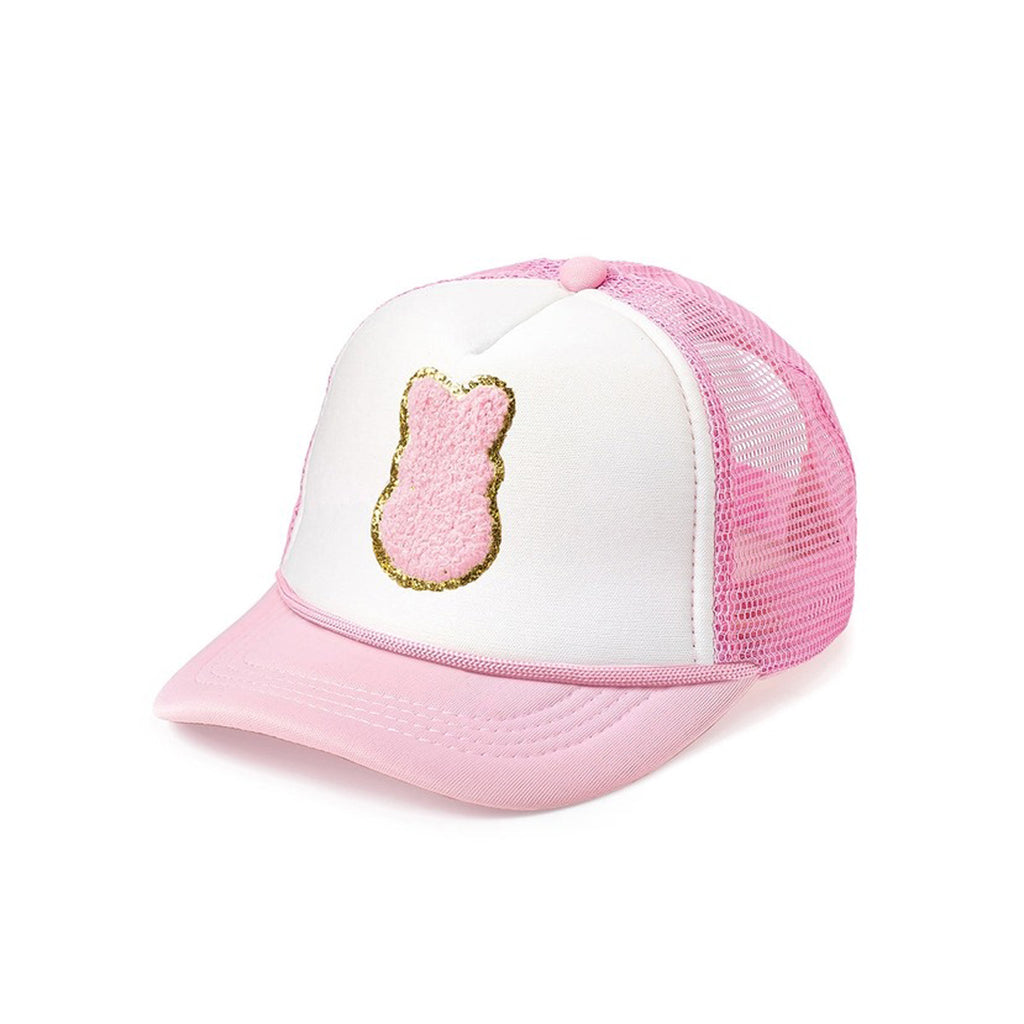 Girl Bunny Patch Hat - Kids Easter Trucker Hat-SUN HATS-Sweet Wink-Joannas Cuties
