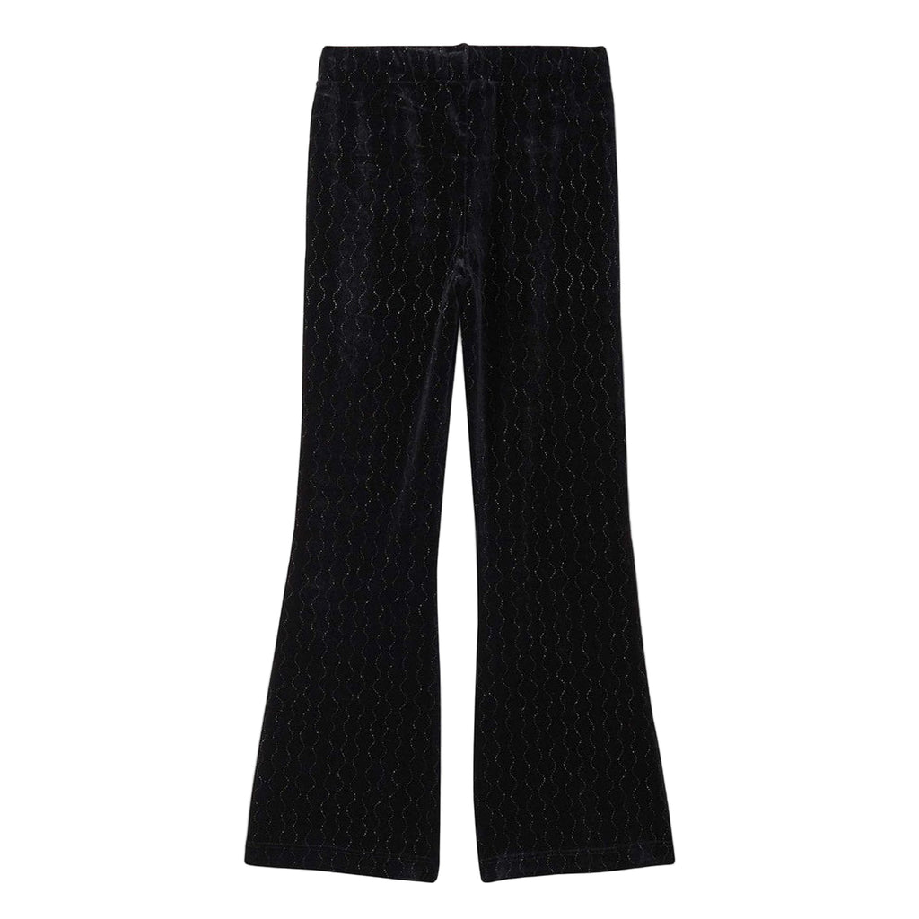 Black pants on a light gray background