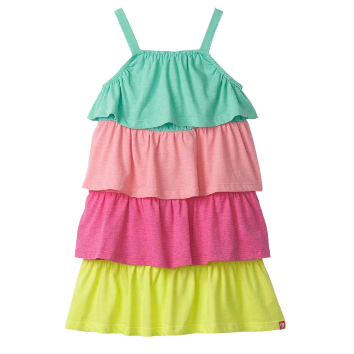 Girls Bright Rainbow Tiered Dress Girls Bright Rainbow Tiered Dress