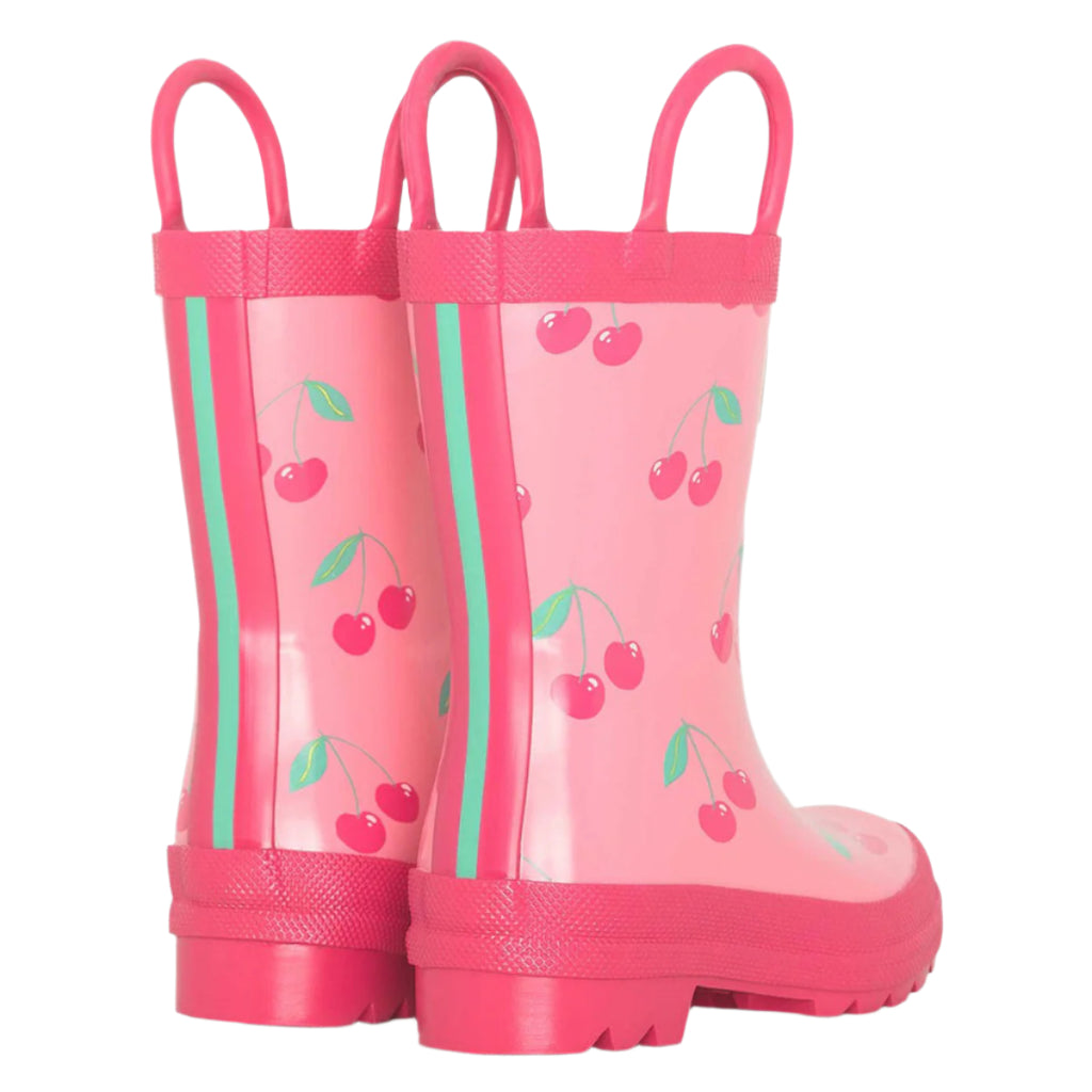 Girls Cherries Rain Boots With Handles
