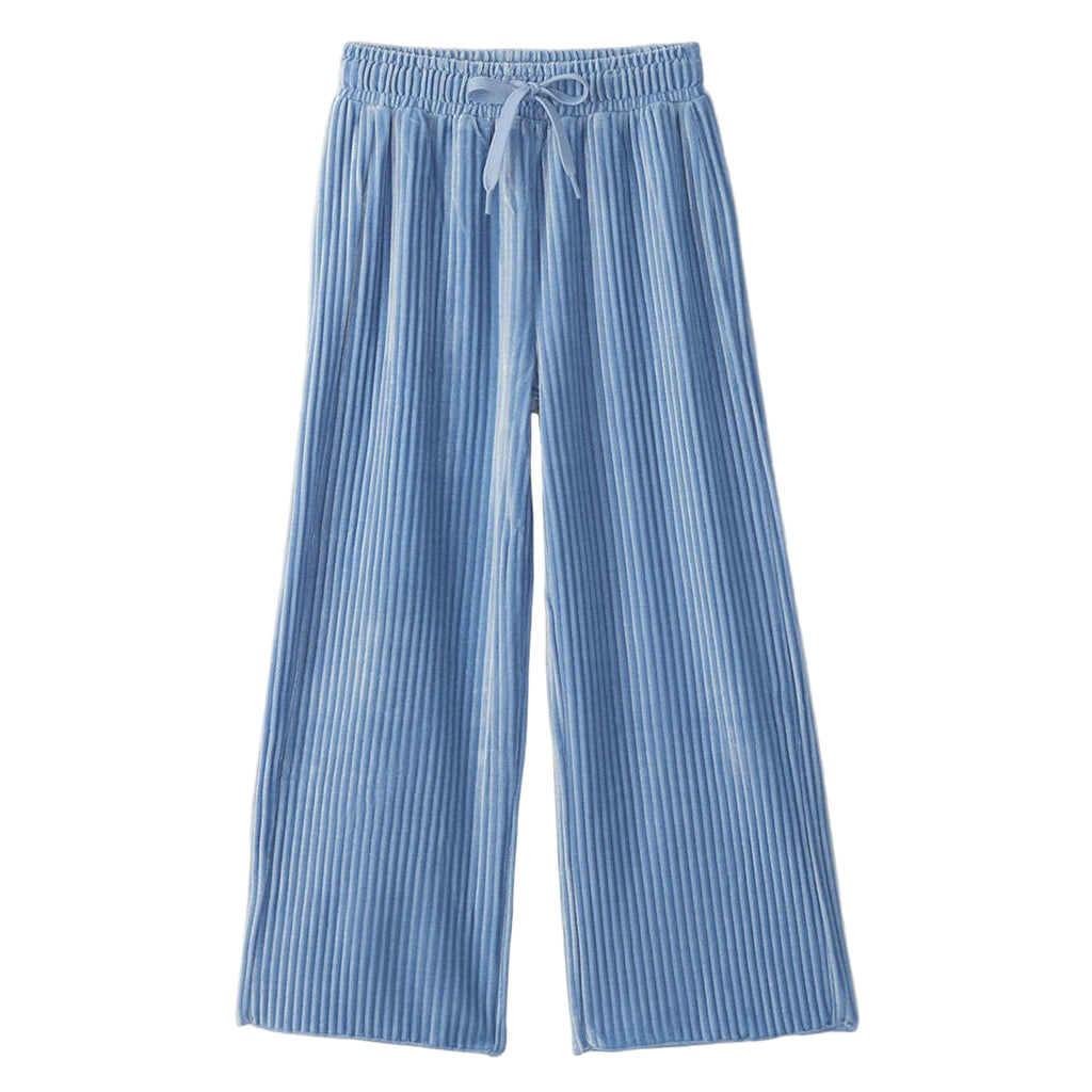 Blue striped pants on a white background