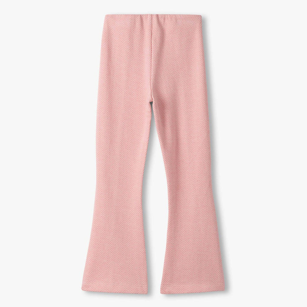 Girls Flamingo Pink Herringbone Bell Bottoms