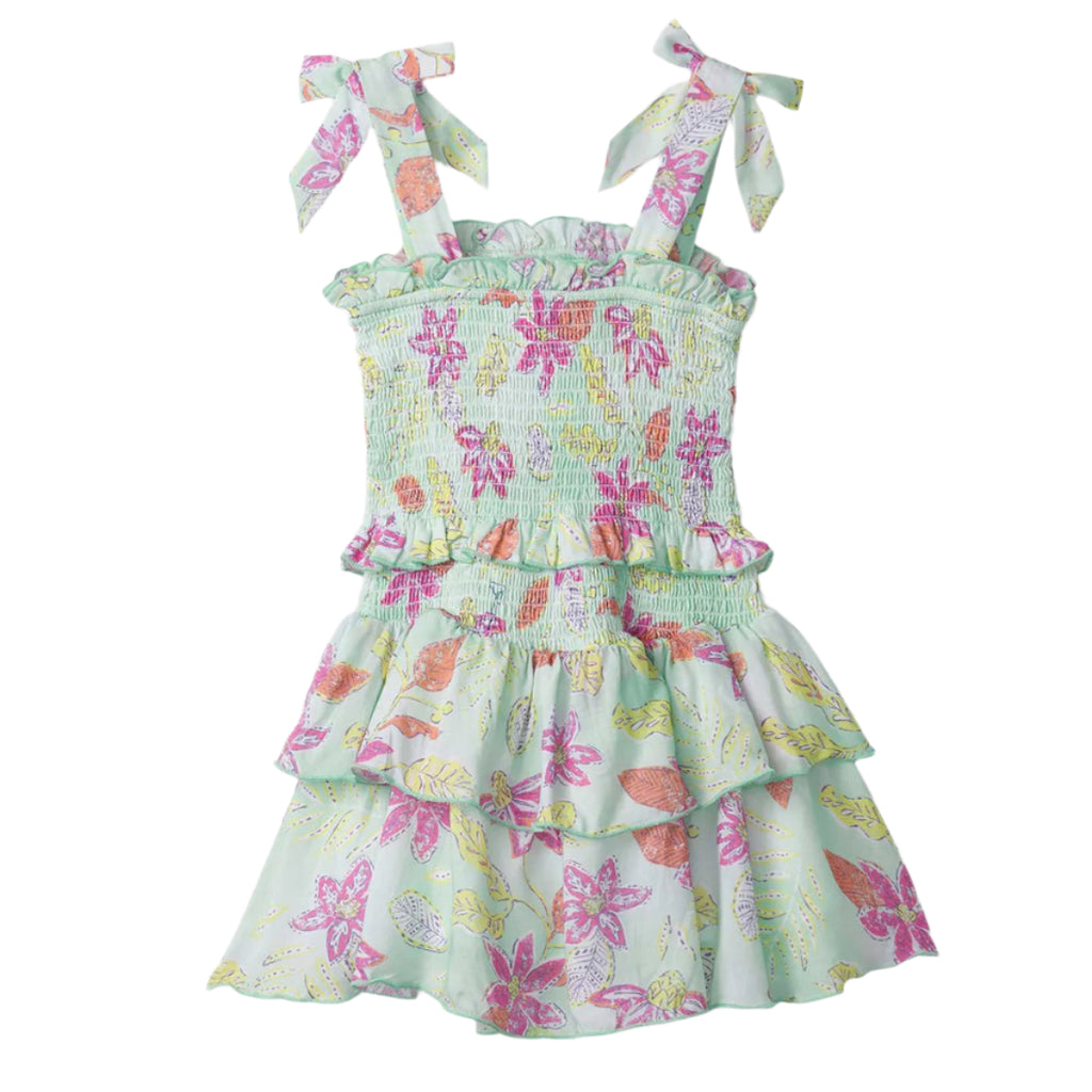 Girls Floral Smocked Angel Dress
