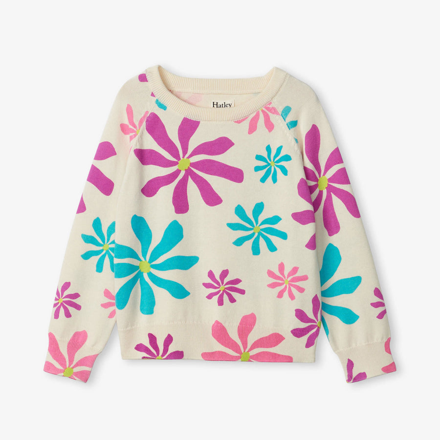 Girls Groovy Floral Sweater