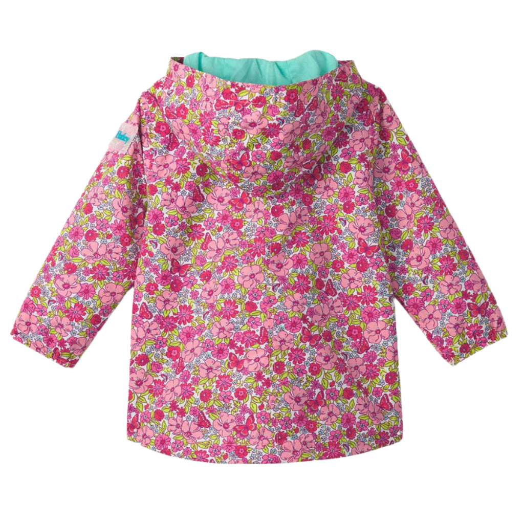 Girls Groovy Flowers Zip-Up Lightweight Rain Jacket