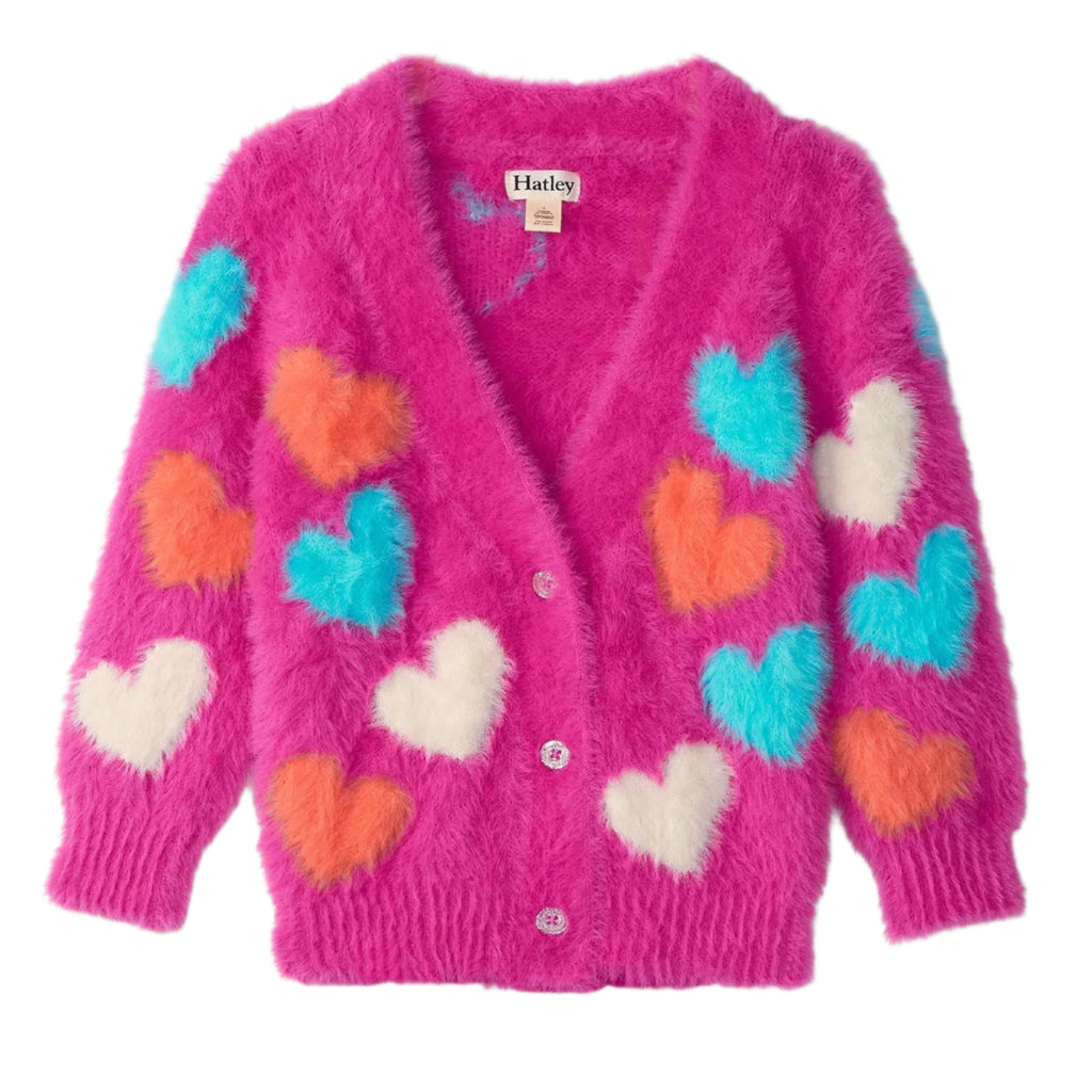 Girls Jumbo Hearts Cardigan