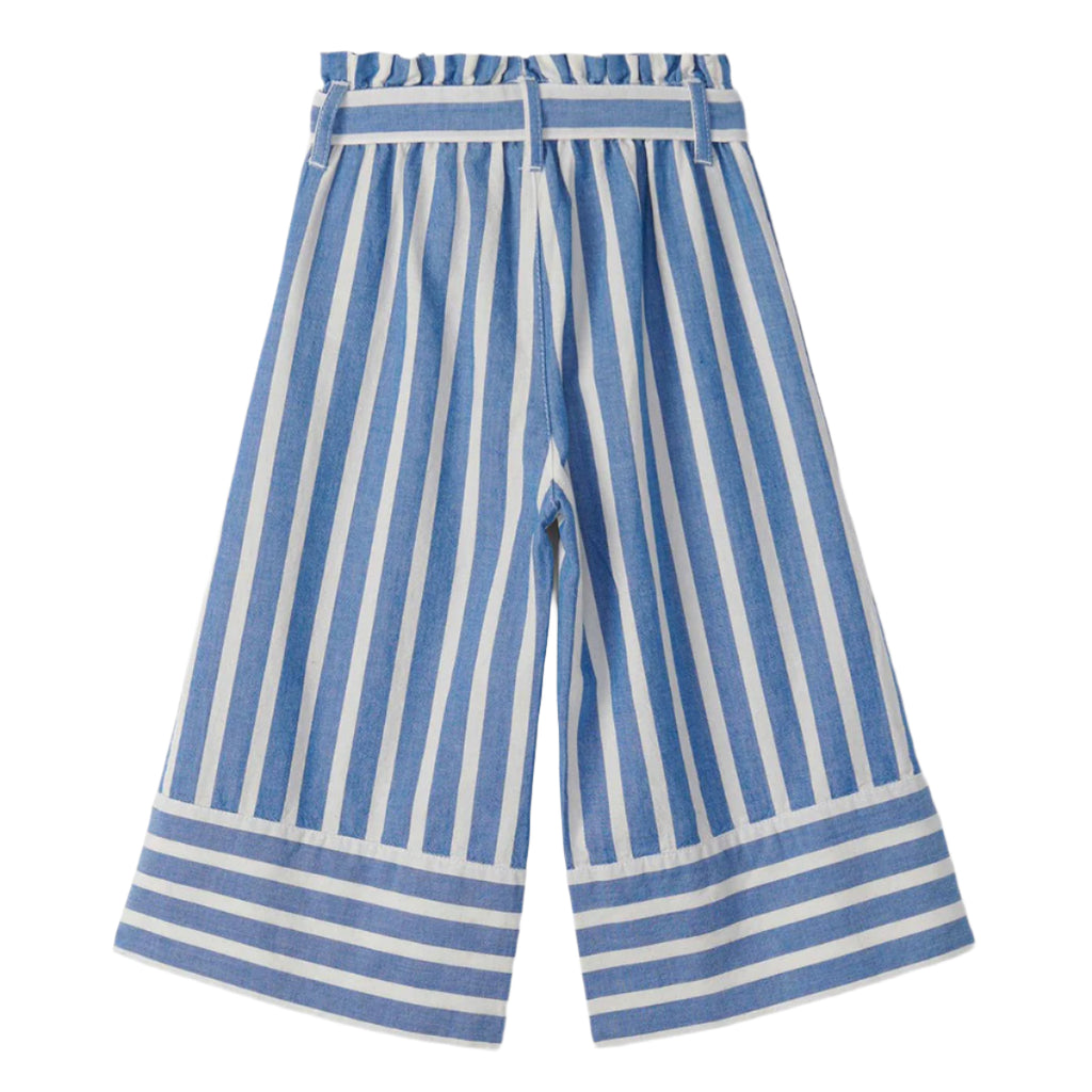 Girls Powder Stripes Cropped Paperbag Pants