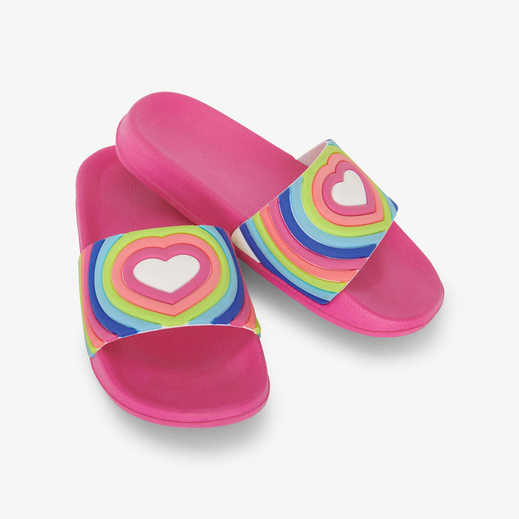 Girls Rainbow Heart Slides