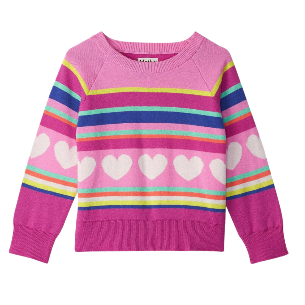 Girls Rainbow Heart Sweater