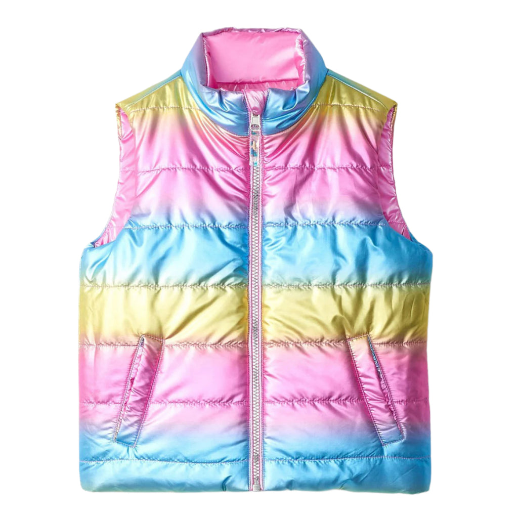 Girls Rainbow Shine Reversible Quilted Vest