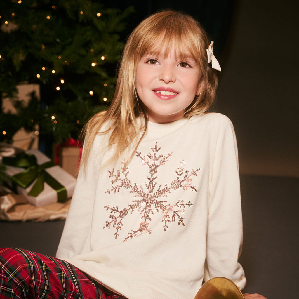 Girls Snowflake Pullover Sweater