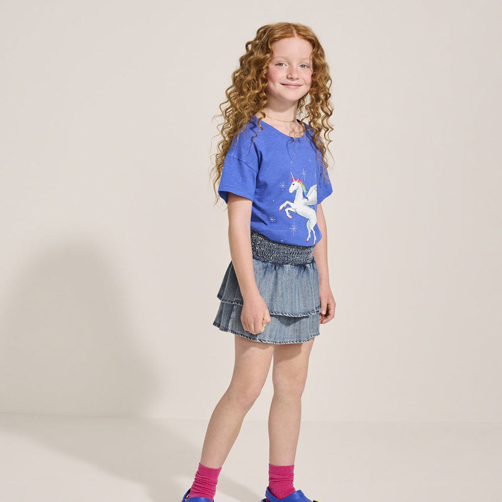 Girls Tencel Smocked Skirt