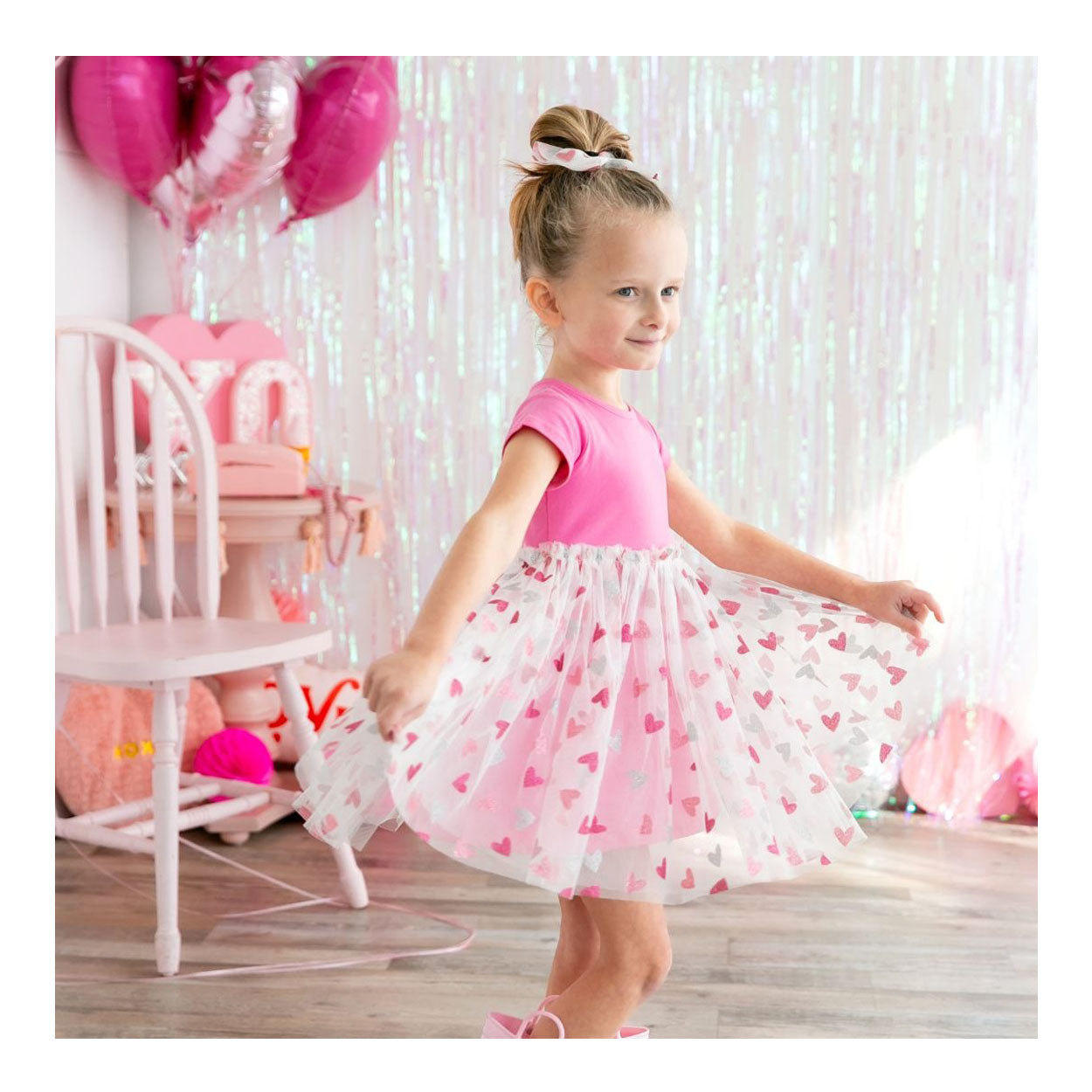 pink dresses for valentine's day Glitter Heart Valentine's Day Tutu Dress, 2T