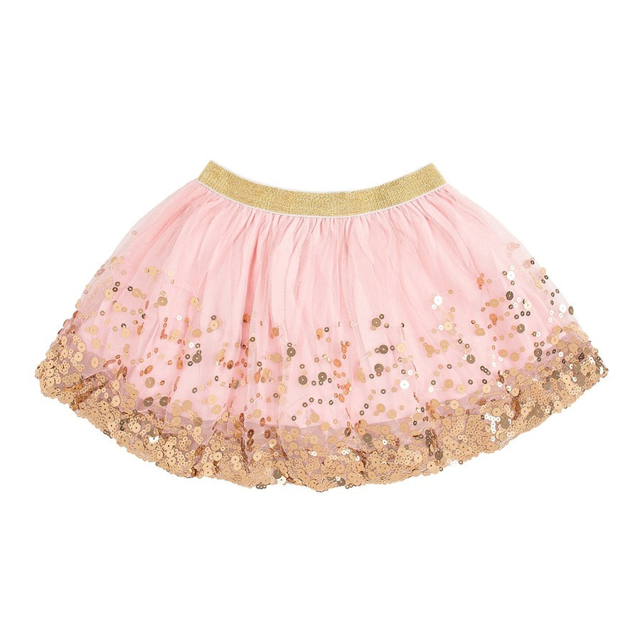 Little and Big Girls Gold Blush Sequin Tutu Skirt