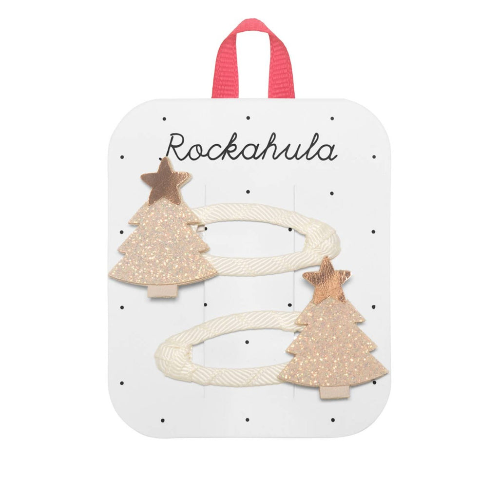 Golden Christmas Tree Clips-HAIR CLIPS-Rockahula Kids-Joannas Cuties