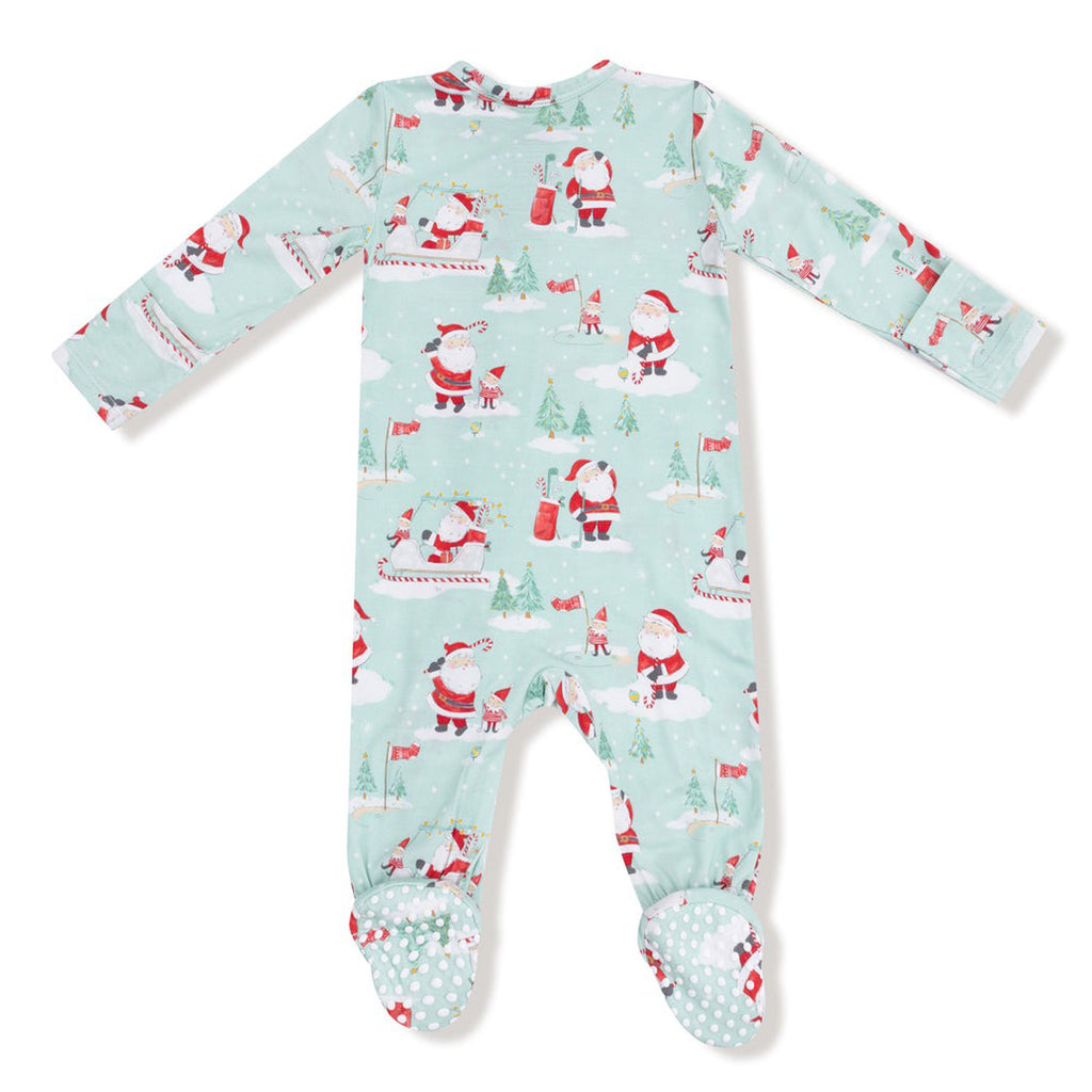 Golfing Santa and Elves - 2 Way Zipper Footie