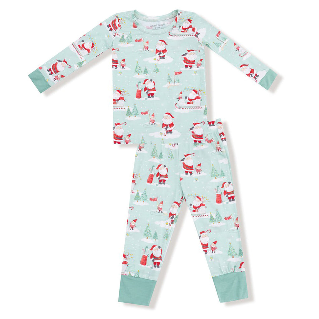 Golfing Santa and Elves - Long Sleeve Loungewear Set