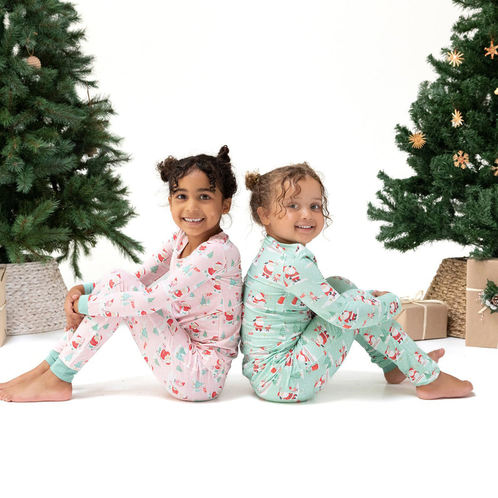 Golfing Santa and Elves - Long Sleeve Loungewear Set