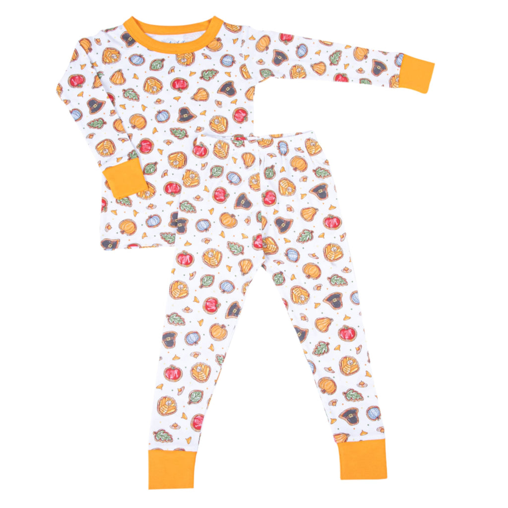 Gobble, Gobble Cookies Orange Long Pajamas-SLEEPWEAR-Magnolia Baby-Joannas Cuties