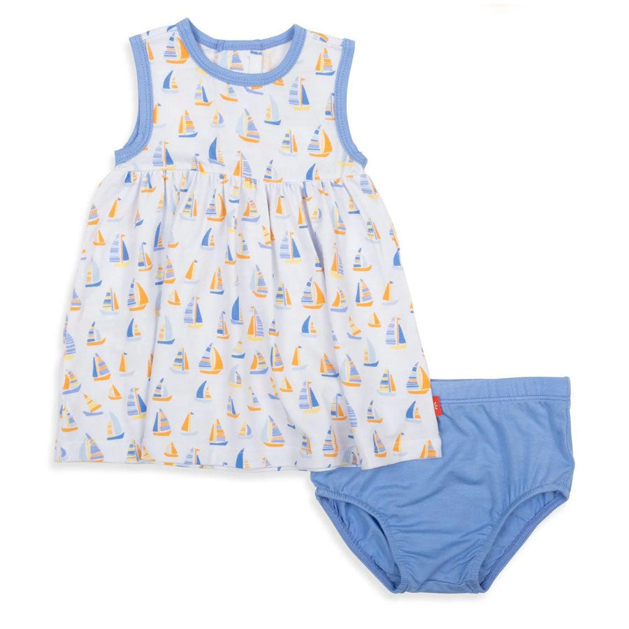 Good Vibe On The Tide Modal Little Baby Dress + Diaper Cover Set-DRESSES & SKIRTS-Magnetic Me-Joannas Cuties