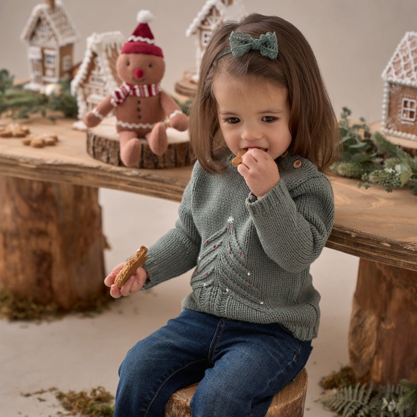 Green Christmas Tree Knit Pullover-CARDIGANS & SWEATERS-Elegant Baby-Joannas Cuties