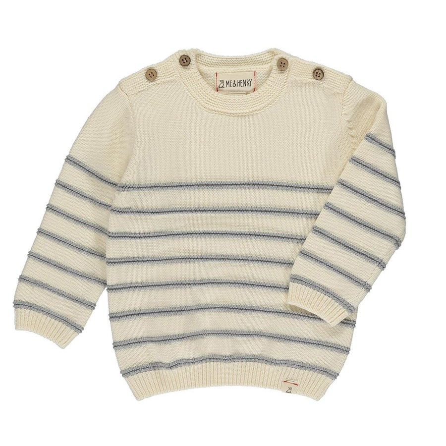 Grey Stripe Sweater-CARDIGANS & SWEATERS-Me + Henry-Joannas Cuties