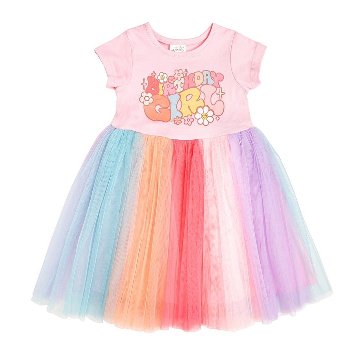 Groovy Birthday Girl Short Sleeve Tutu - Kids Birthday Dress 2T Groovy Birthday Girl Short Sleeve Tutu - Kids Birthday Dress 2T