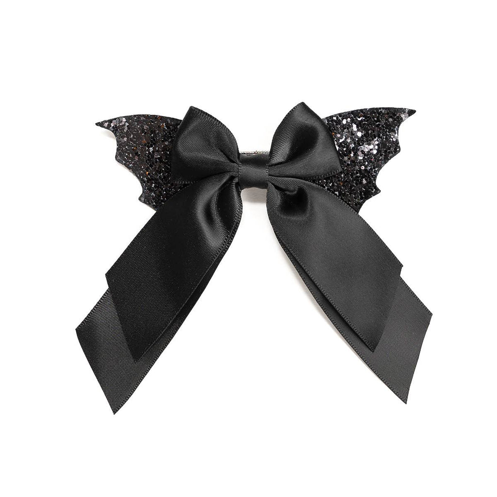 Glitter Bat Halloween Coquette Bow Clip - Hair Bows