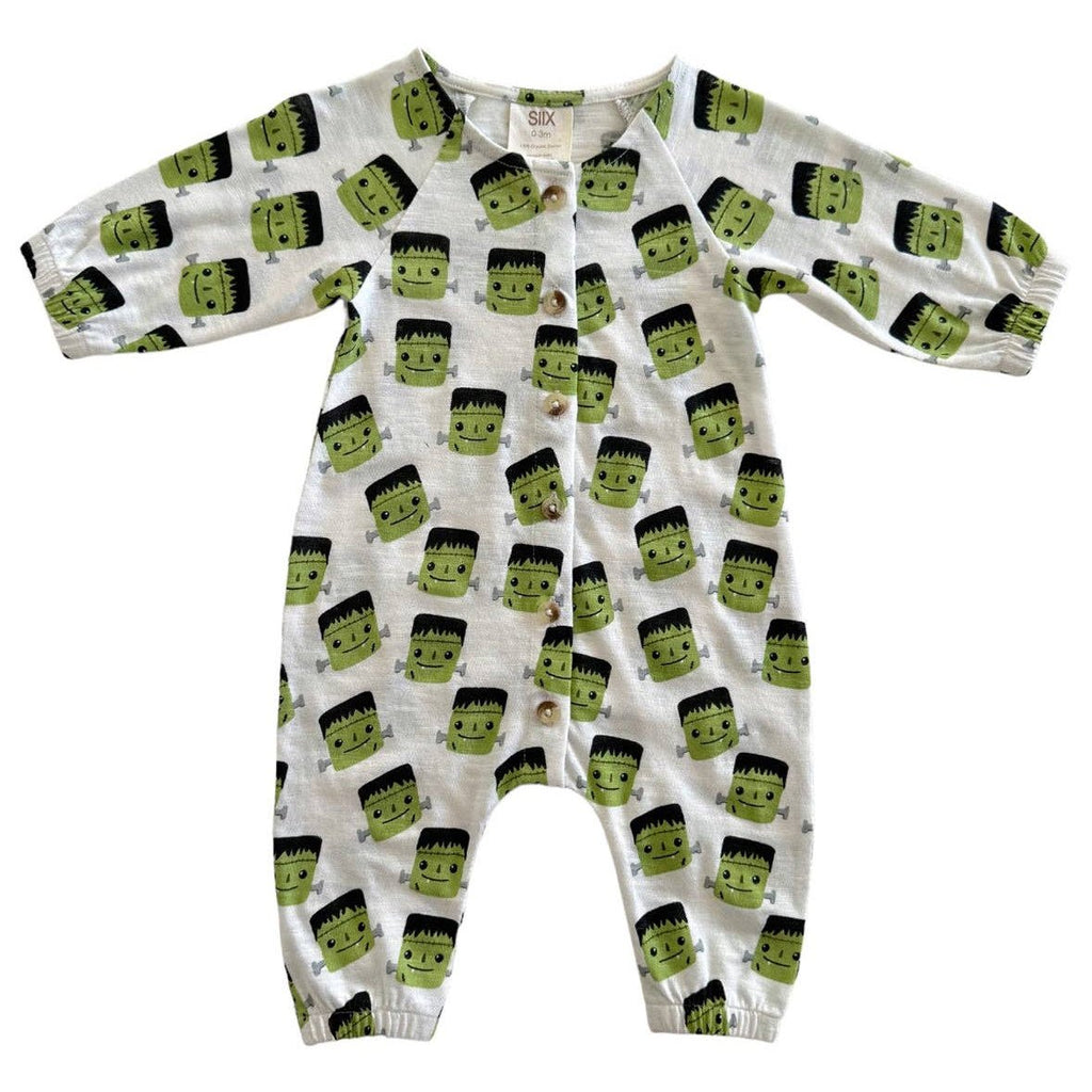 Halloween Monster / Organic Long Sleeve Bay Jumpsuit